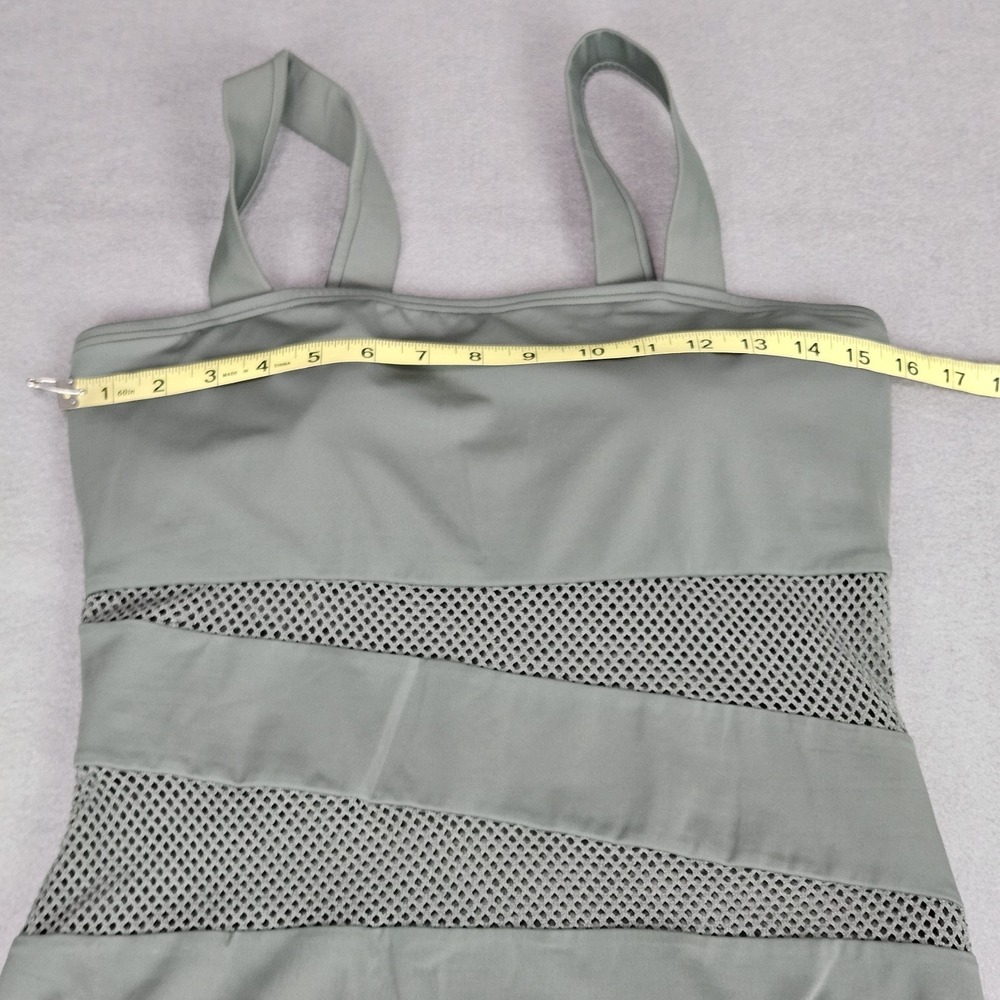 Carmen Marc Valvo One Piece Swimsuit Size 14 Green Mesh Panel Resort Wear Beach - Picture 8 of 11